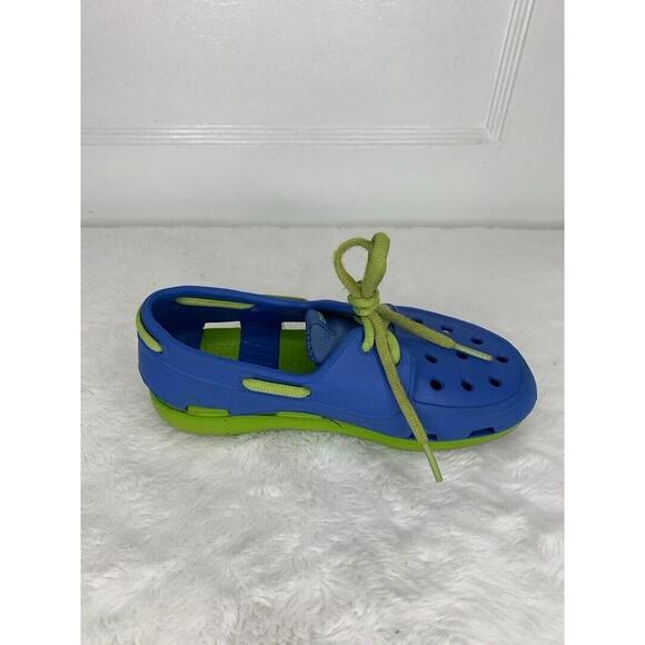 Kids Crocs Blue & Green Slip-On Shoes Size 13 Durable & Lightweight - Picture 6 of 8